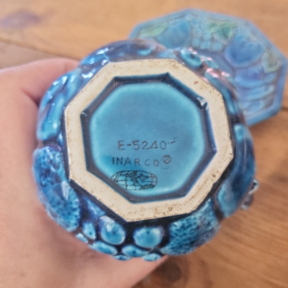 Vintage MCM Inarco Mood Indigo Small Fruit Pitcher & Plate - Picture 5 of 10